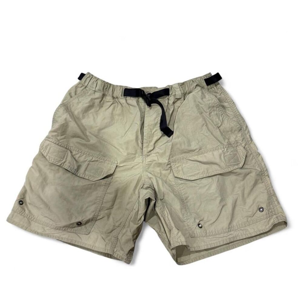 REI Khaki cargo shorts with adjustable waist